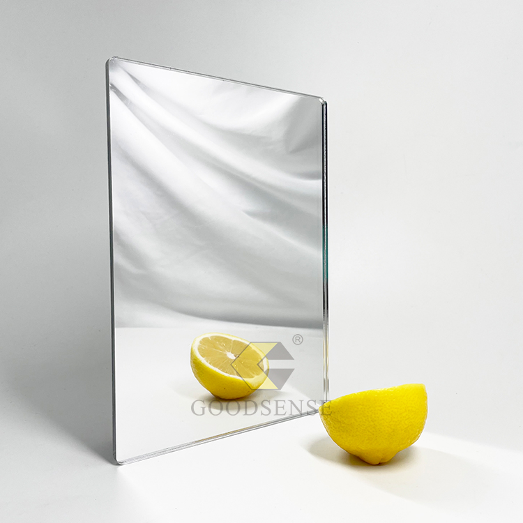 Goodsense Fabricante de espejos unidireccionales de plata acrílica Adhesivo 4 × 8 Grandes láminas de espejo de lucite de plexiglás personalizado de longitud completa Cortadas a medida Espejo de gimnasio de plexiglás de seguridad irrompible a la venta para grabado láser